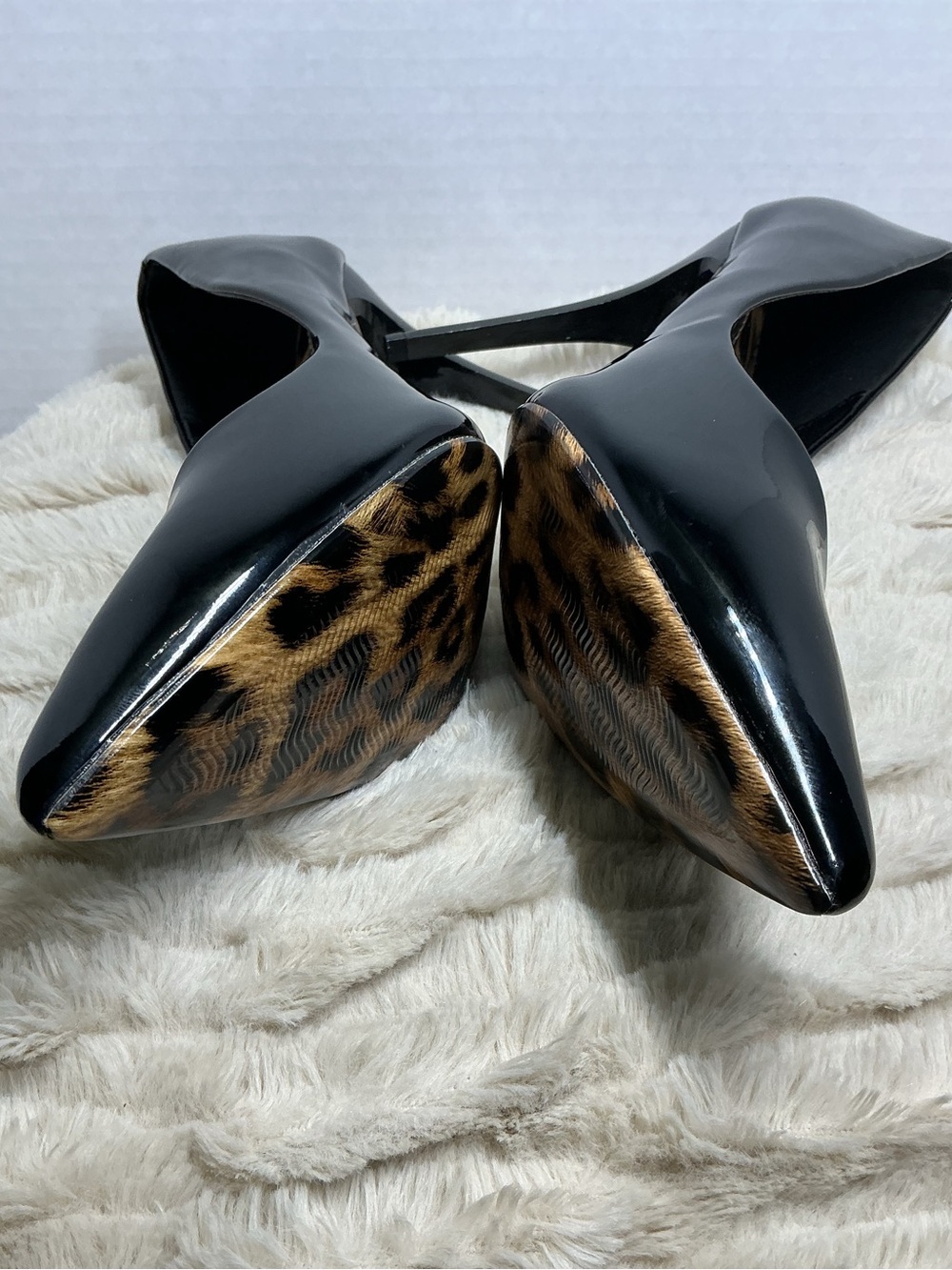 Azalea Wang Black Leopard Print Pointed Toe Stiletto Pumps Women’s Size 9 NWOB - Picture 13 of 16